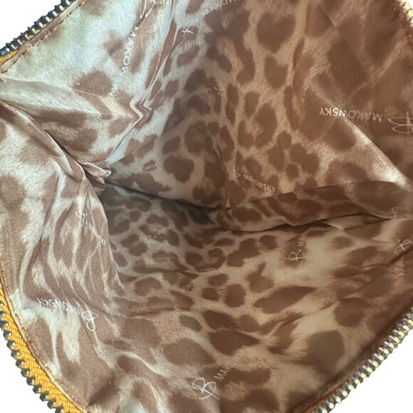 B Makowsky Orange Leather Crossbody Shoulder Bag Purse Adjustable Strap Medium - Picture 16 of 16